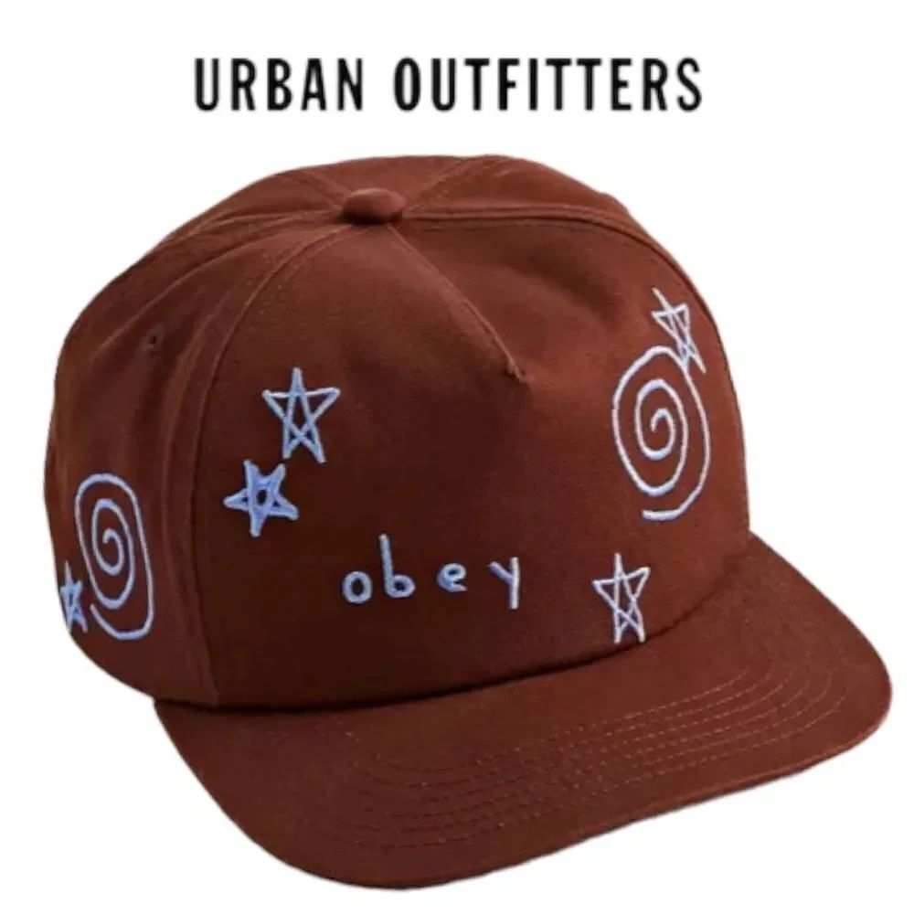 NEW OBEY Baseline Brown 6-Panel Cap Hat